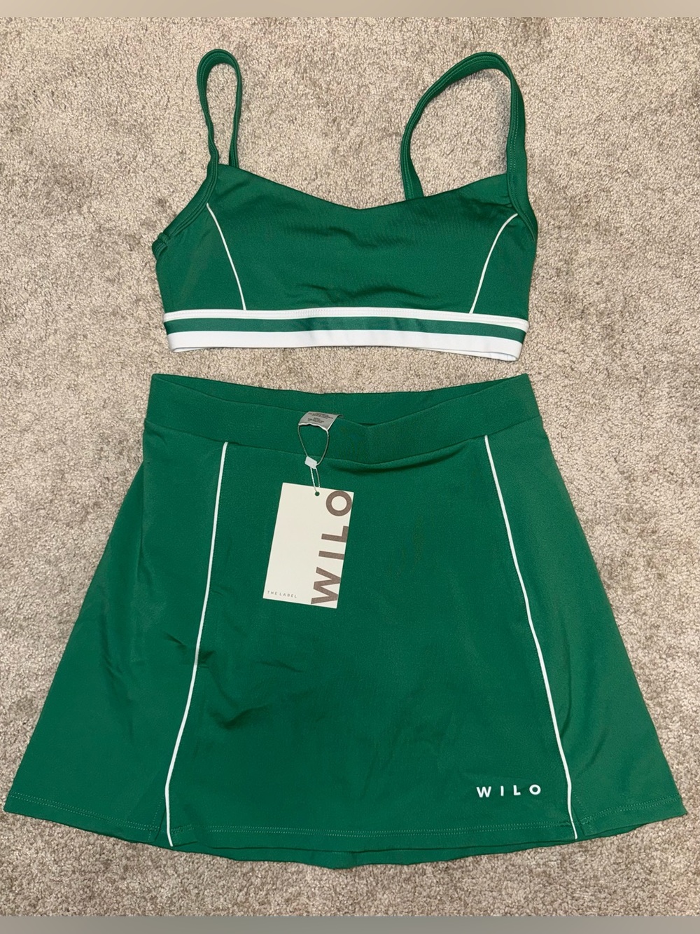 Wilo The Label Green & White Athletic Set